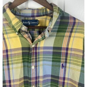 Ralph Lauren Shirt Mens 2XL Classic Fit Plaid Button Down Casual